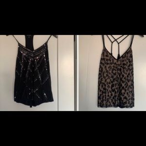 (2) Express Black Tank tops, Sequins, Size S Small